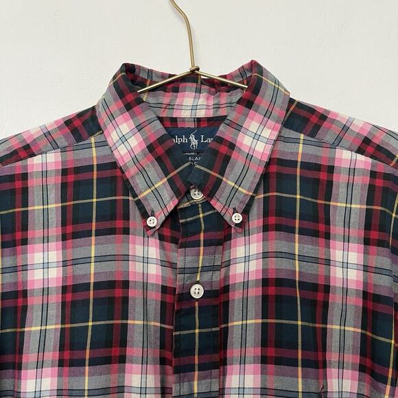 Ralph Lauren Mens Blake Plaid Button Up Shirt Size L Green Country Equestrian - Picture 4 of 7